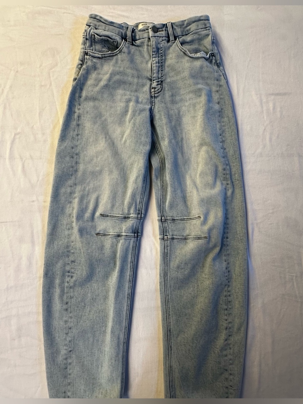 BKE Denim Billie Slim Fit High Rise Horseshoe Arc Jeans Light Wash 27x32